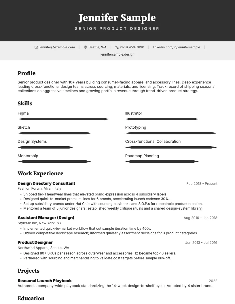 Bold resume template