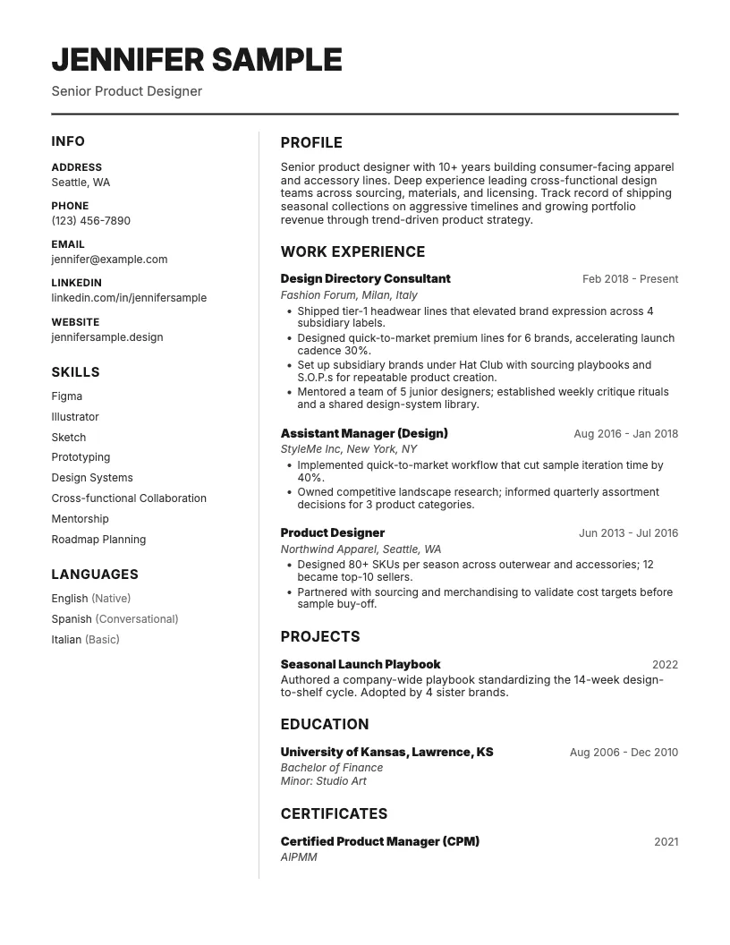 Clean Resume Template