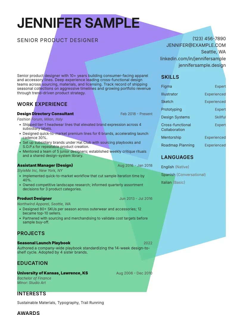 Color Splash resume template