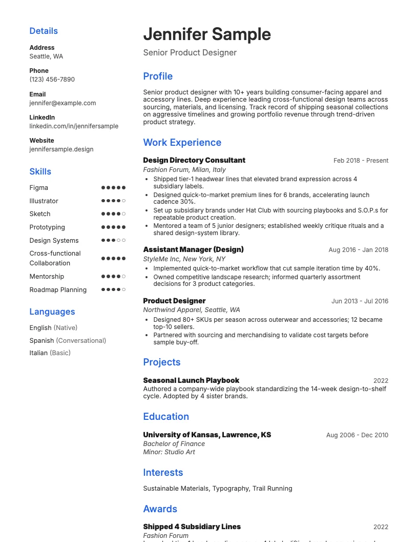 Harmonized  Blue resume template