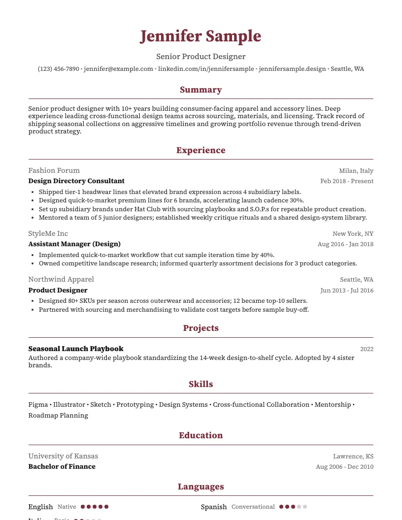 Ivy League  Burgundy resume template