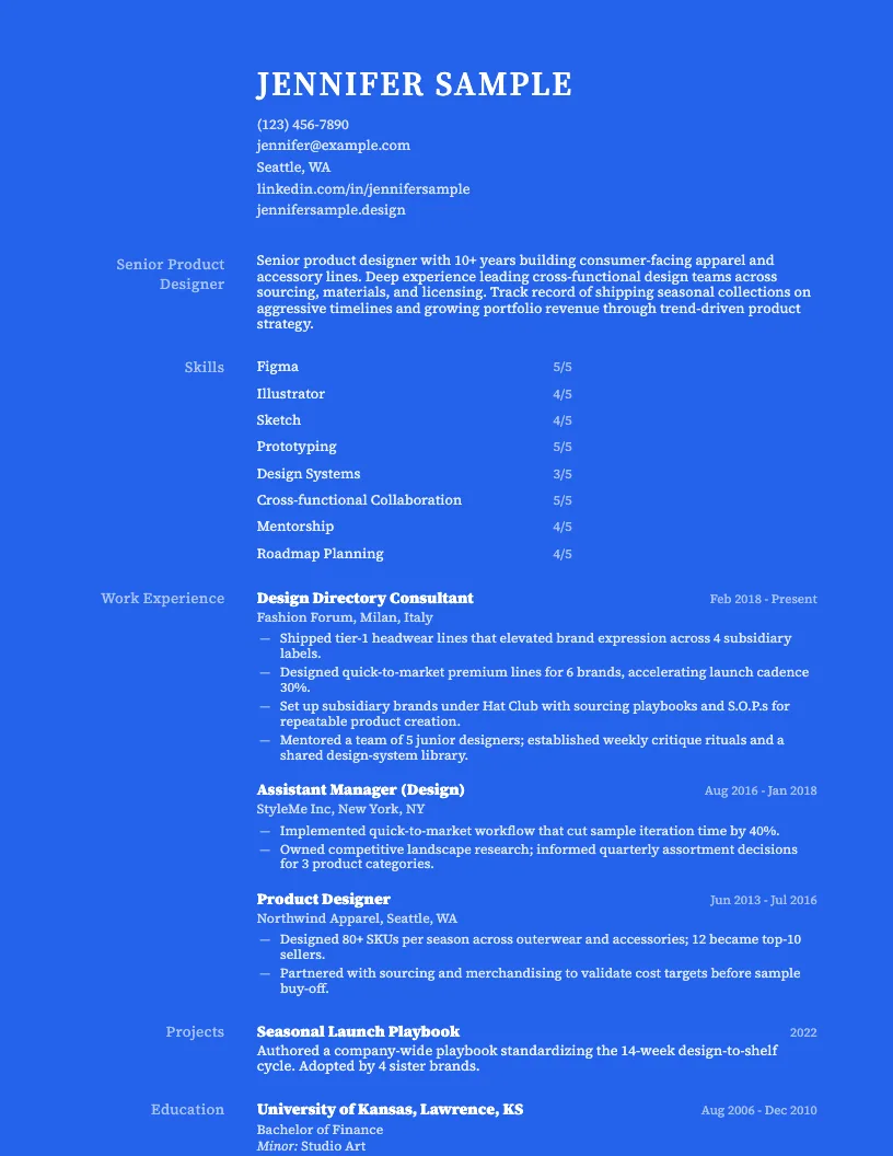 Statement  Blue resume template