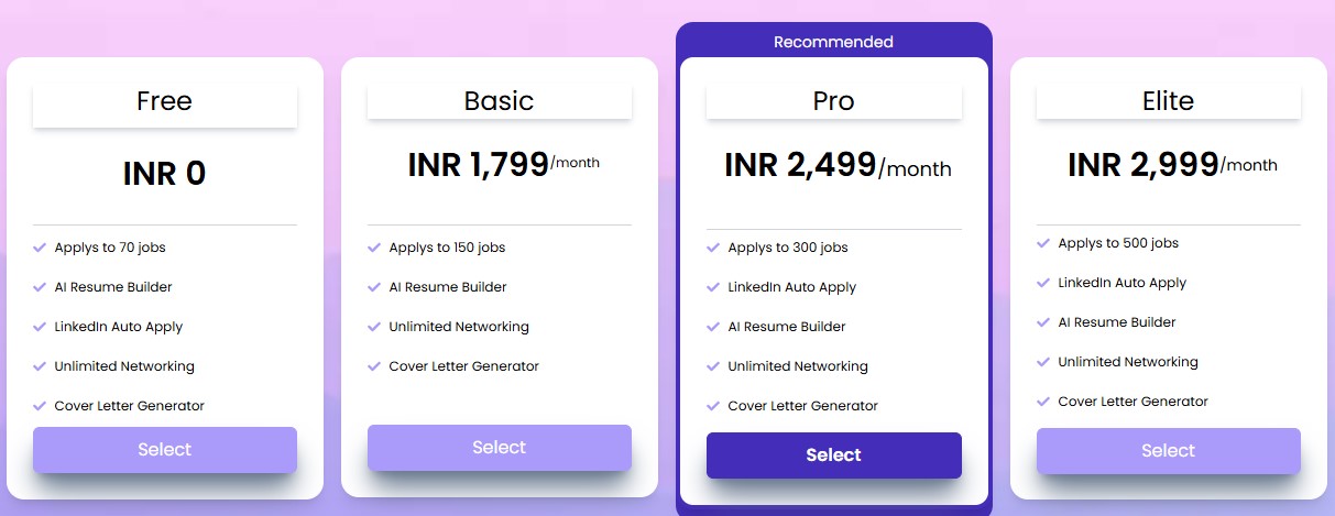 Comparison of AutoApplys pricing plans.