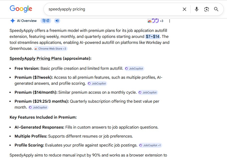 Comparison of 3 SpeedyApply pricing plans.
